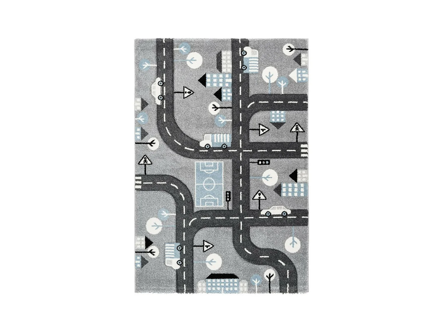 Tapis de Chambre Enfant Voiture "Marree" Argent 80 x 150 cm