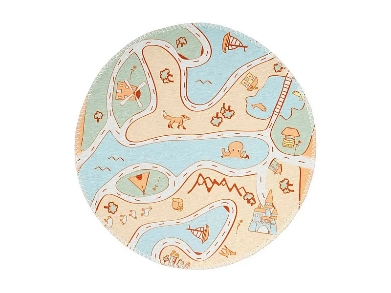 Tapis Rond Enfant Imprimé "Bambini IV" 160cm Multicolore