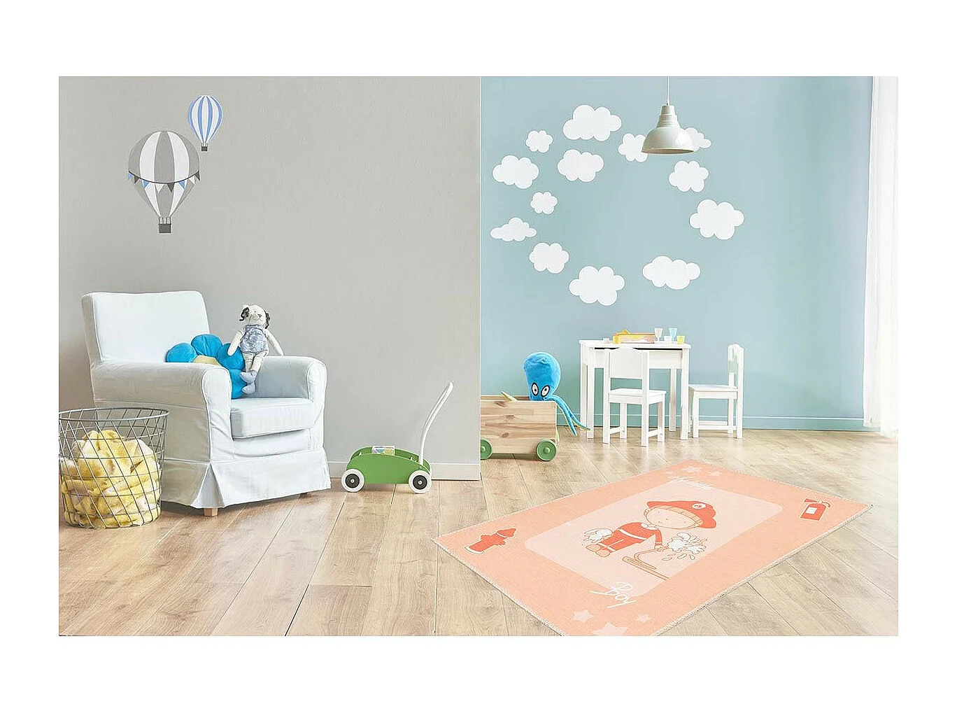 Tapis Enfant Imprimé "Bambini" Orange 120 x 180 cm