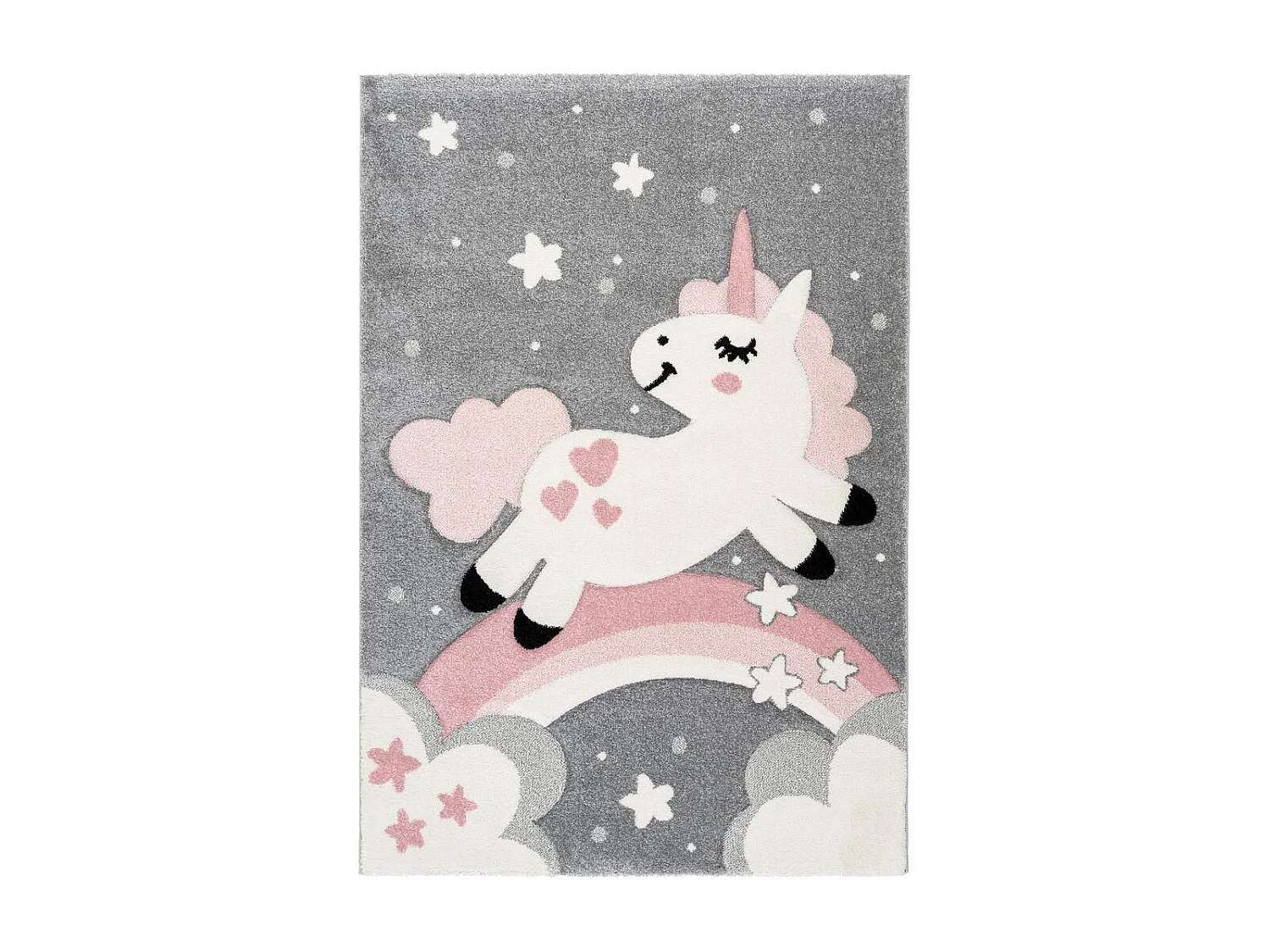 Tapis de Chambre Enfant Licorne "Mitchell" Rose 120 x 170 cm