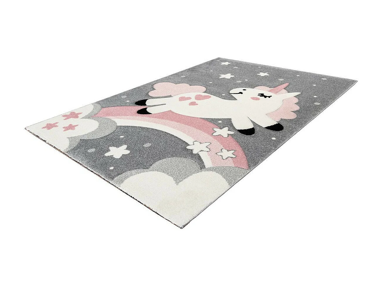 Tapis de Chambre Enfant Licorne "Mitchell" Rose 120 x 170 cm