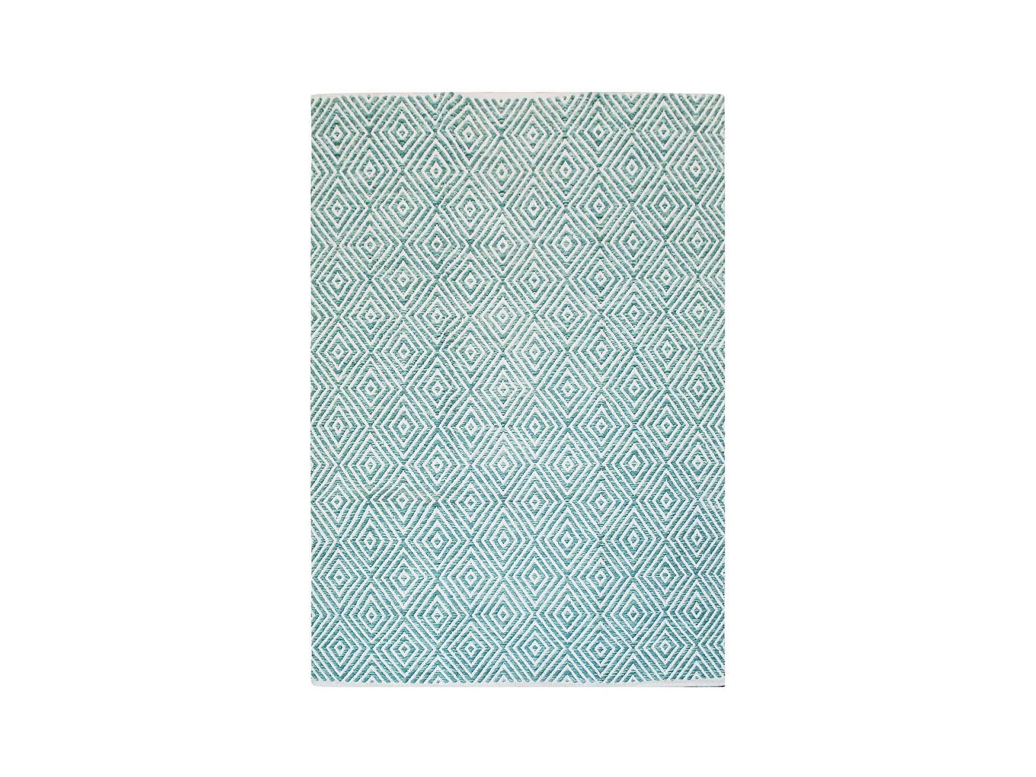 Tapis Géométrique Fait Main "Aperitif" Turquoise 80 x 150 cm
