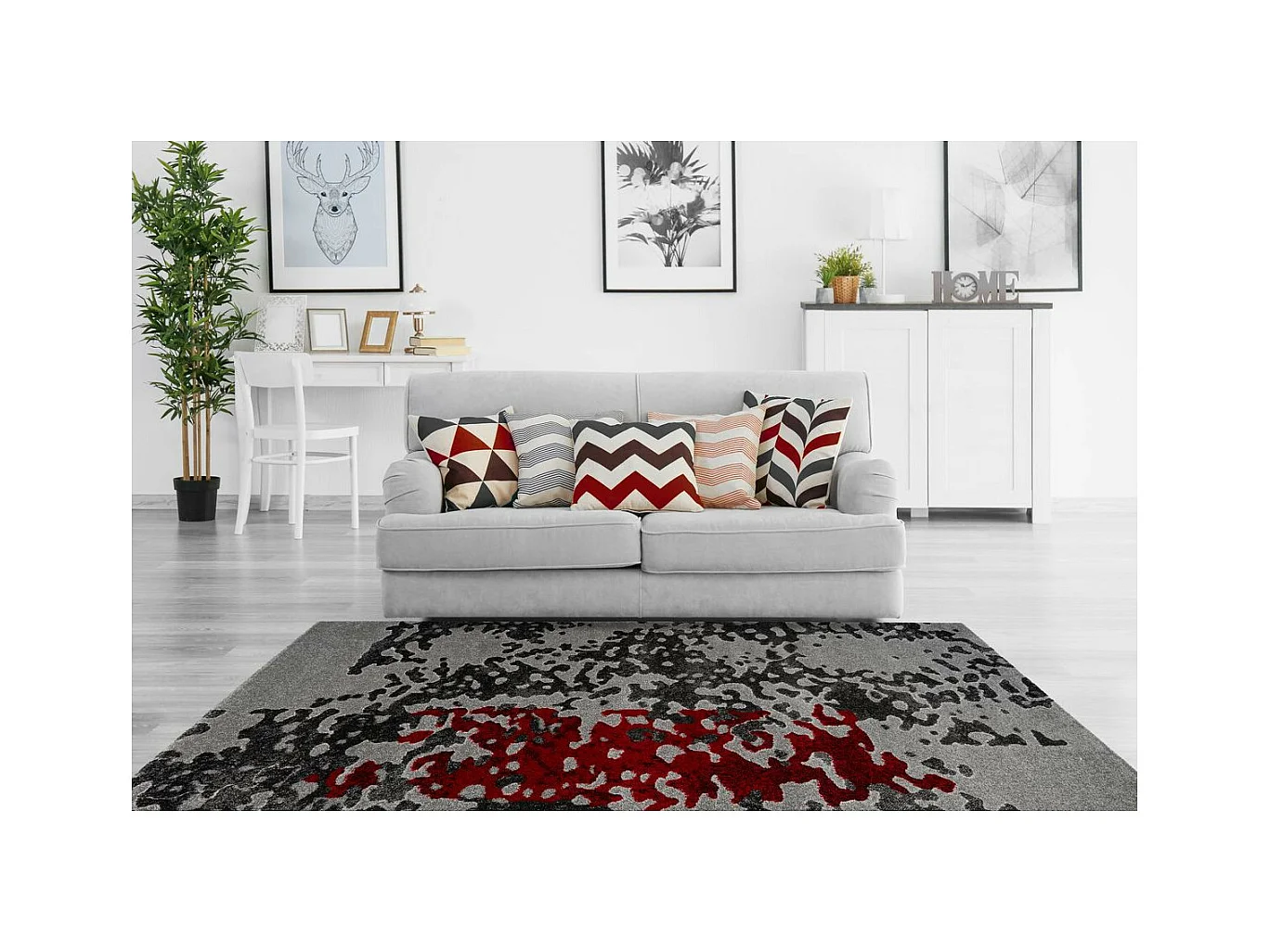 Tapis Vintage à Poils Courts "Broadway VII" Gris 120 x 170 cm