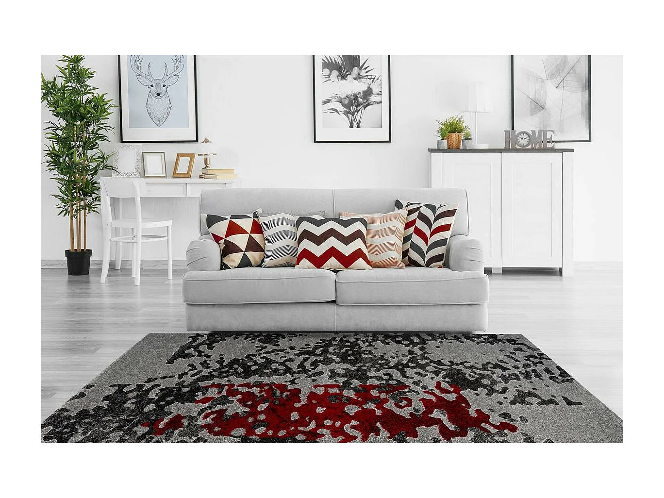 Tapis Vintage à Poils Courts "Broadway VII" Gris 120 x 170 cm