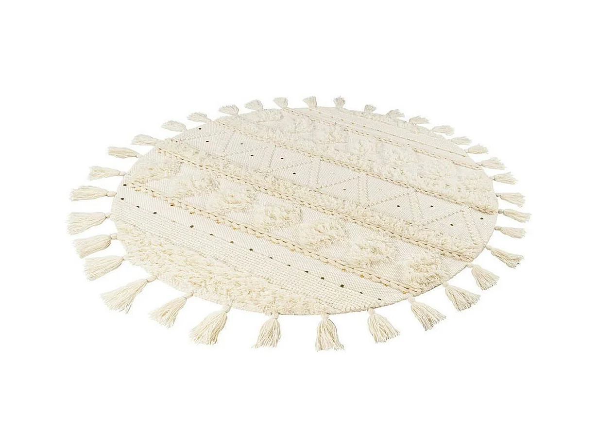 Tapis Bohème Tissé à la Main "Bohist" 160cm Crème