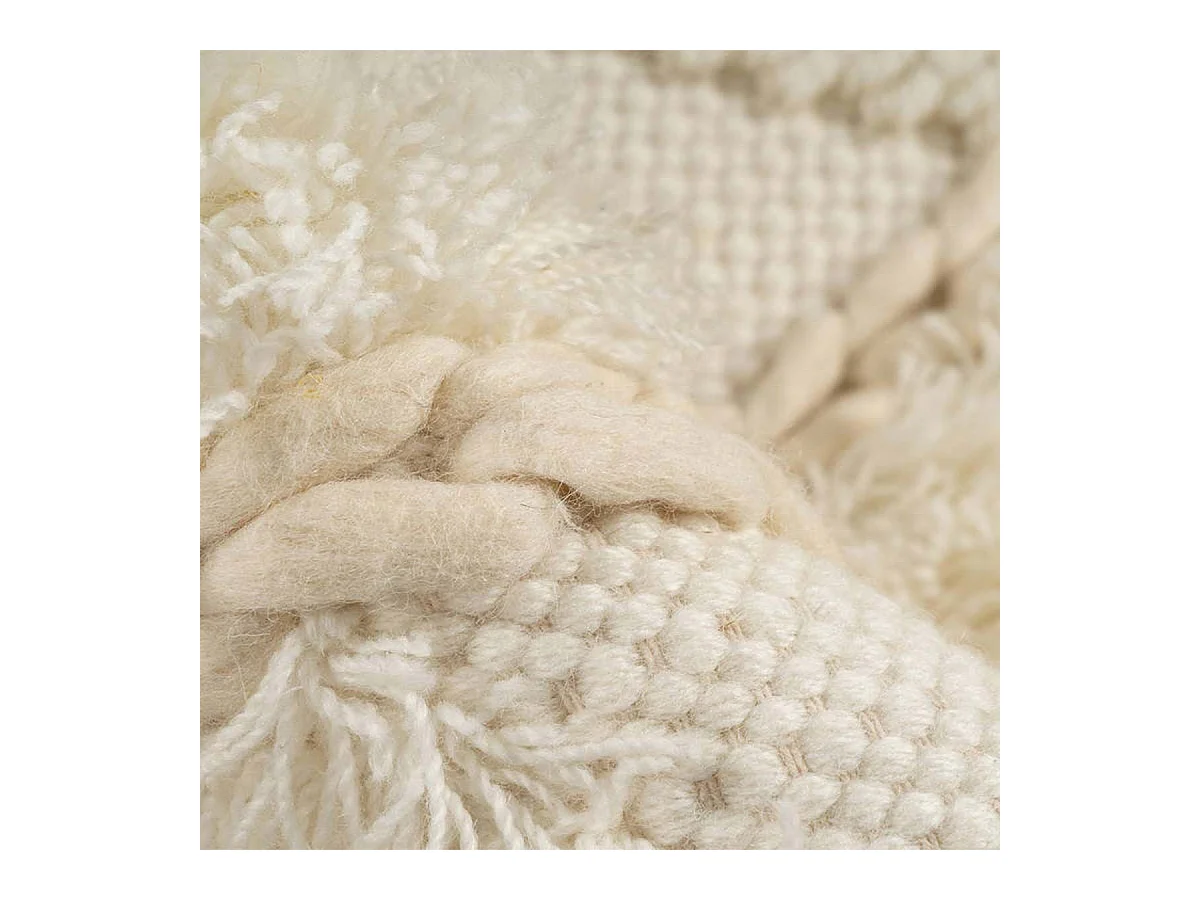 Tapis Bohème Tissé à la Main "Bohist" 160cm Crème