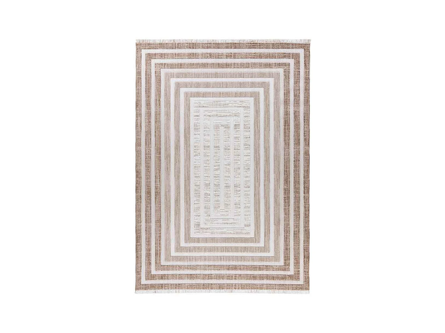 Tapis Tissé Géométrique "Sarai" Marron & Beige 160 x 230 cm