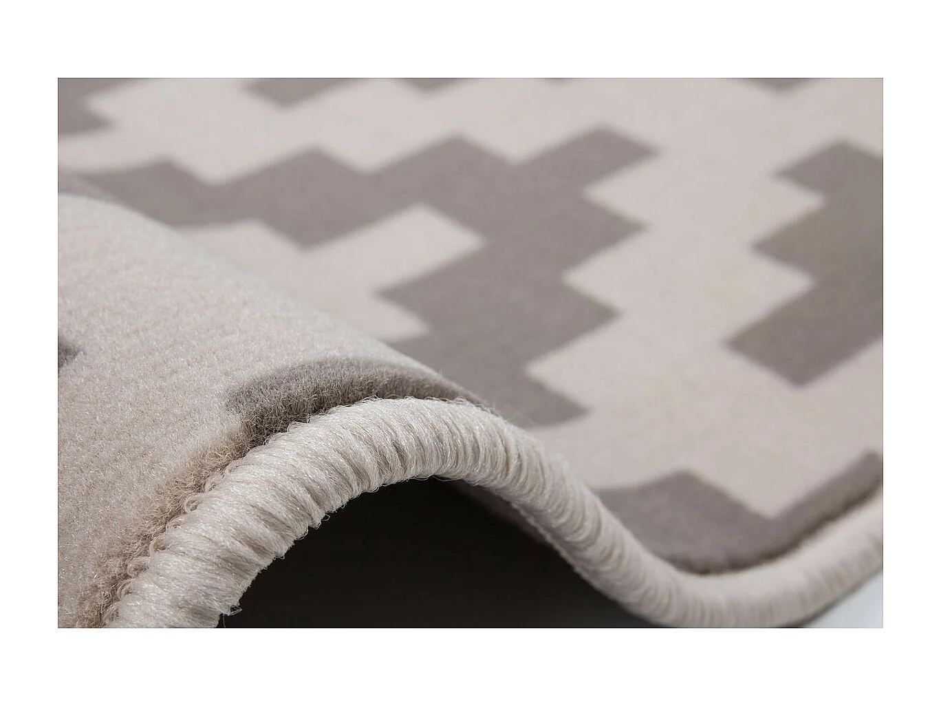 Tapis Géométrique à Poils Courts "Now III" Taupe 80 x 150 cm