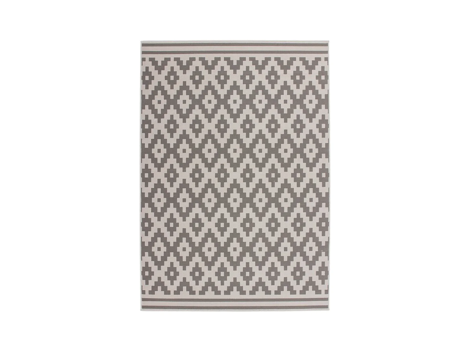 Tapis Géométrique à Poils Courts "Now III" Taupe 80 x 150 cm
