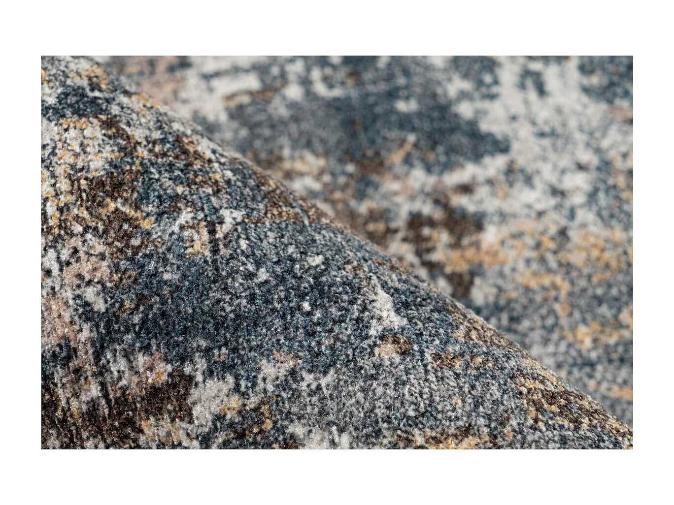 Tapis Tissé Vintage à Motifs "Faye" Noir 110 x 180 cm