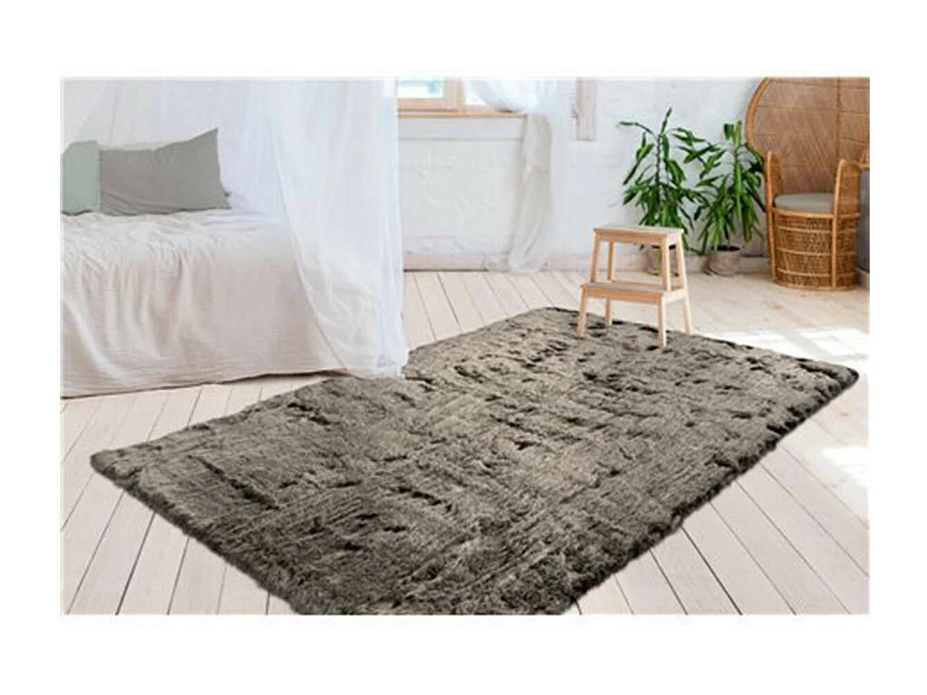 Tapis Imitation Fourrure à Poils Longs "Tender" Vert 80 x 150 cm