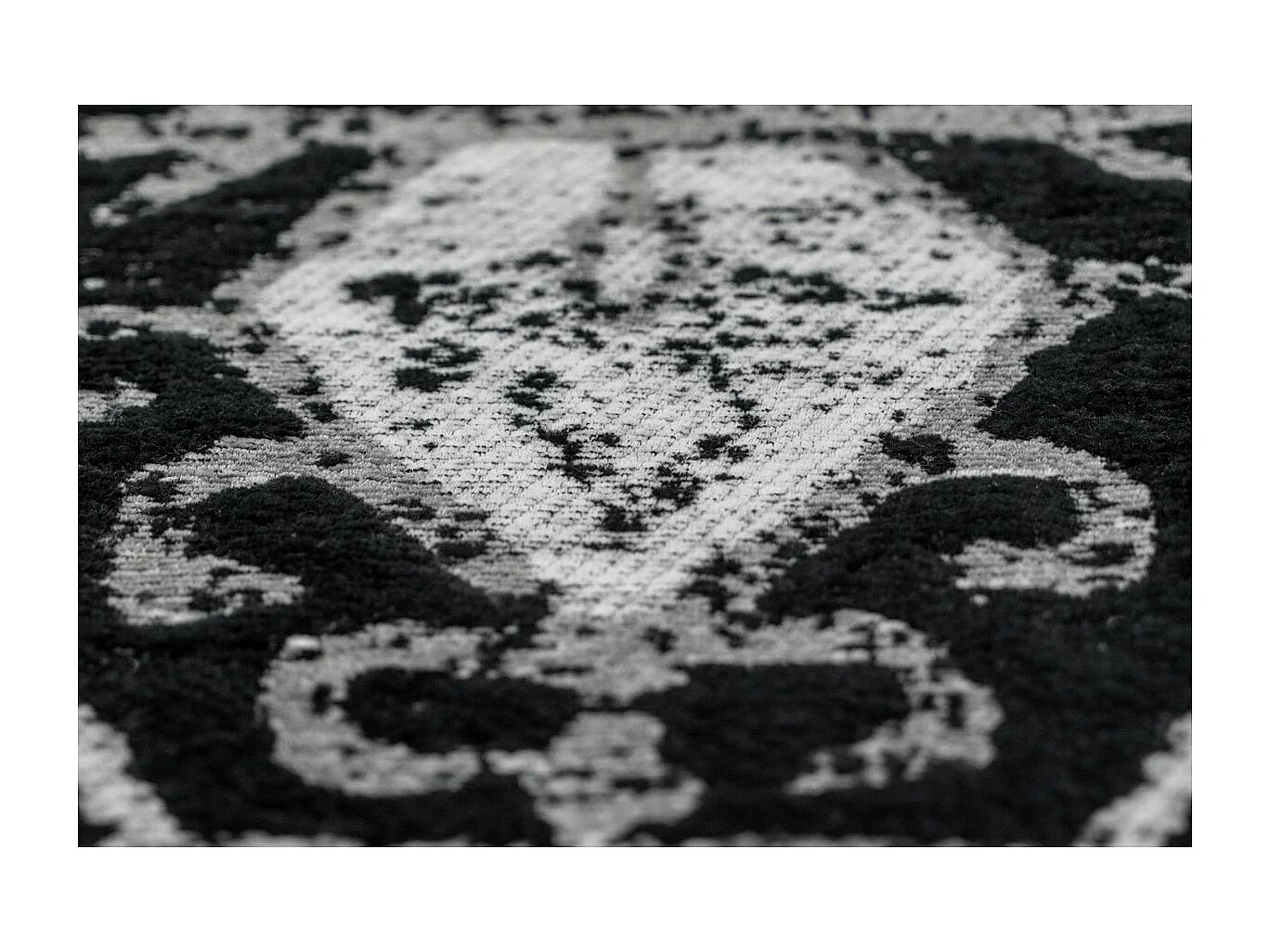 Tapis Imprimé Vintage "River" Gris & Noir 120 x 170 cm