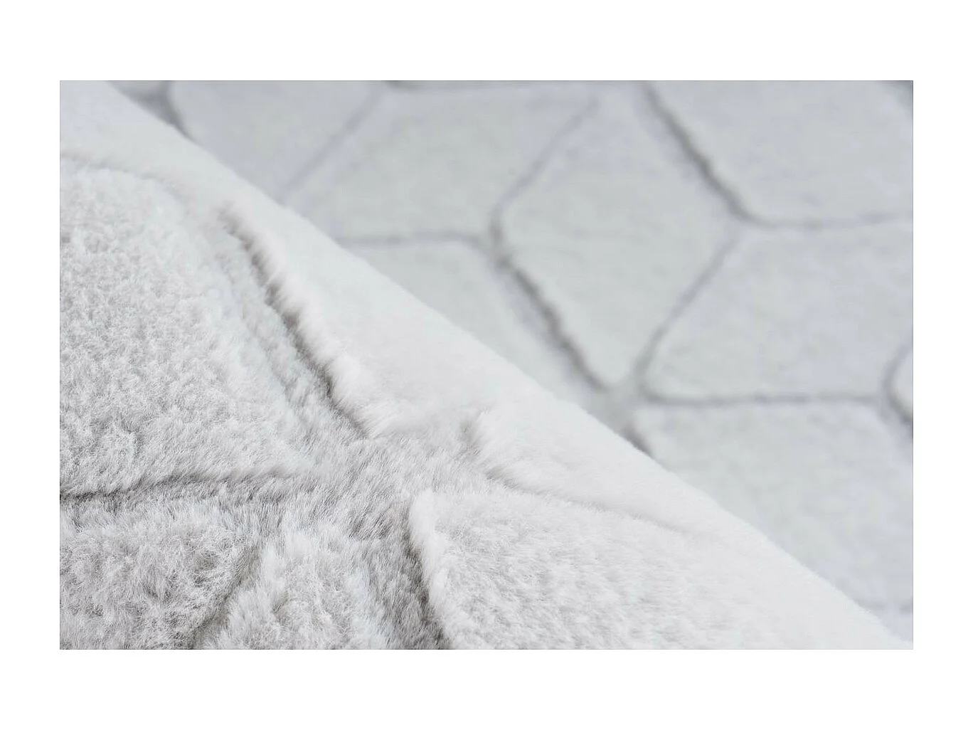 Tapis Shaggy Effet 3D "Vivica" Blanc & Bleu Gris 80 x 150 cm