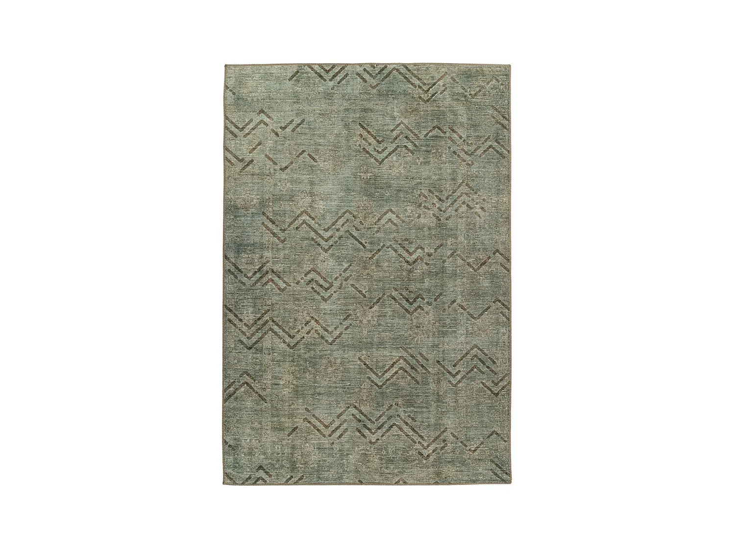 Tapis Tissé à Poils Courts "Antique" Kaki 80 x 150 cm