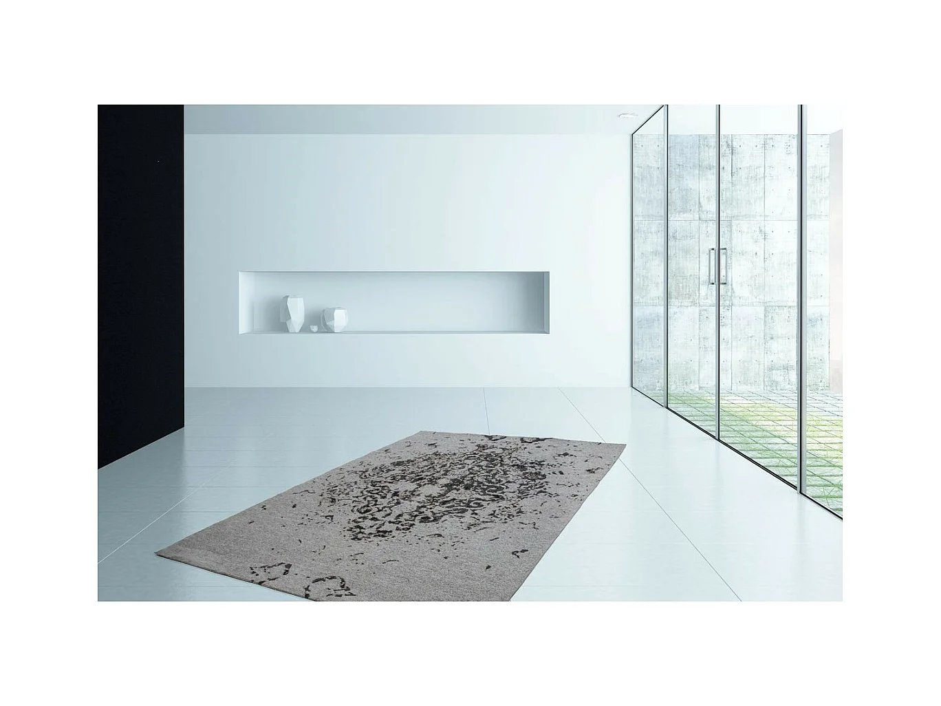 Tapis à Poils Courts Fait Main "Ballerina" Gris 80 x 150 cm