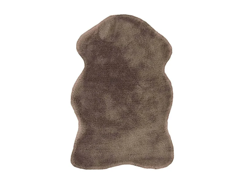 Tapis Uni Doux Poils Longs "Rabbit" 60x90cm Taupe