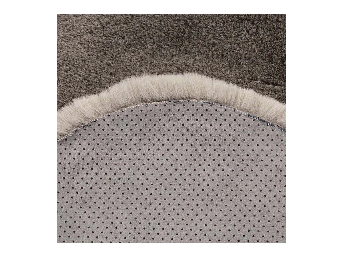 Tapis Uni Doux Poils Longs "Rabbit" 60x90cm Taupe