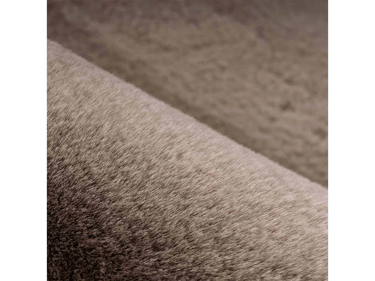 Tapis Uni Doux Poils Longs "Rabbit" 60x90cm Taupe