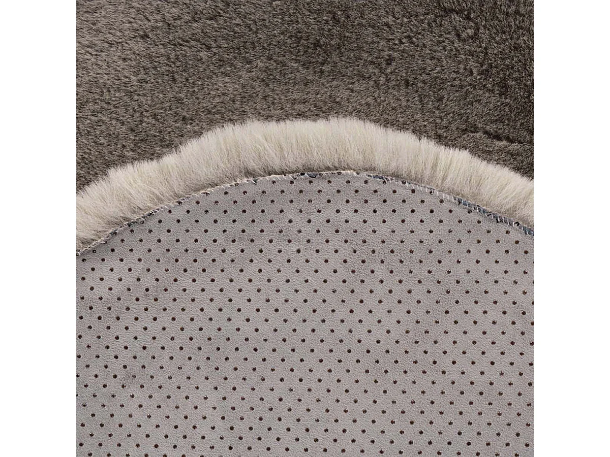 Tapis Uni Doux Poils Longs "Rabbit" 60x90cm Taupe