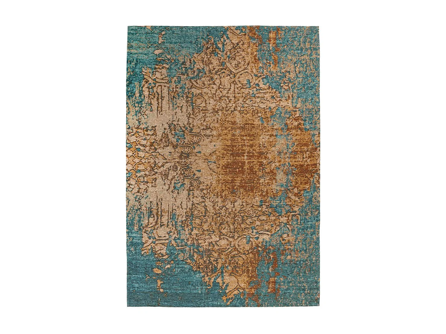 Tapis Tissé Imprimé à Motifs "Primavera" Bleu 160 x 230 cm