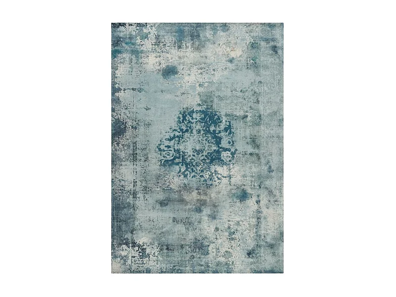 Tapis Rétro à Poils Courts "Vintage" Bleu Pétrole 160 x 230 cm