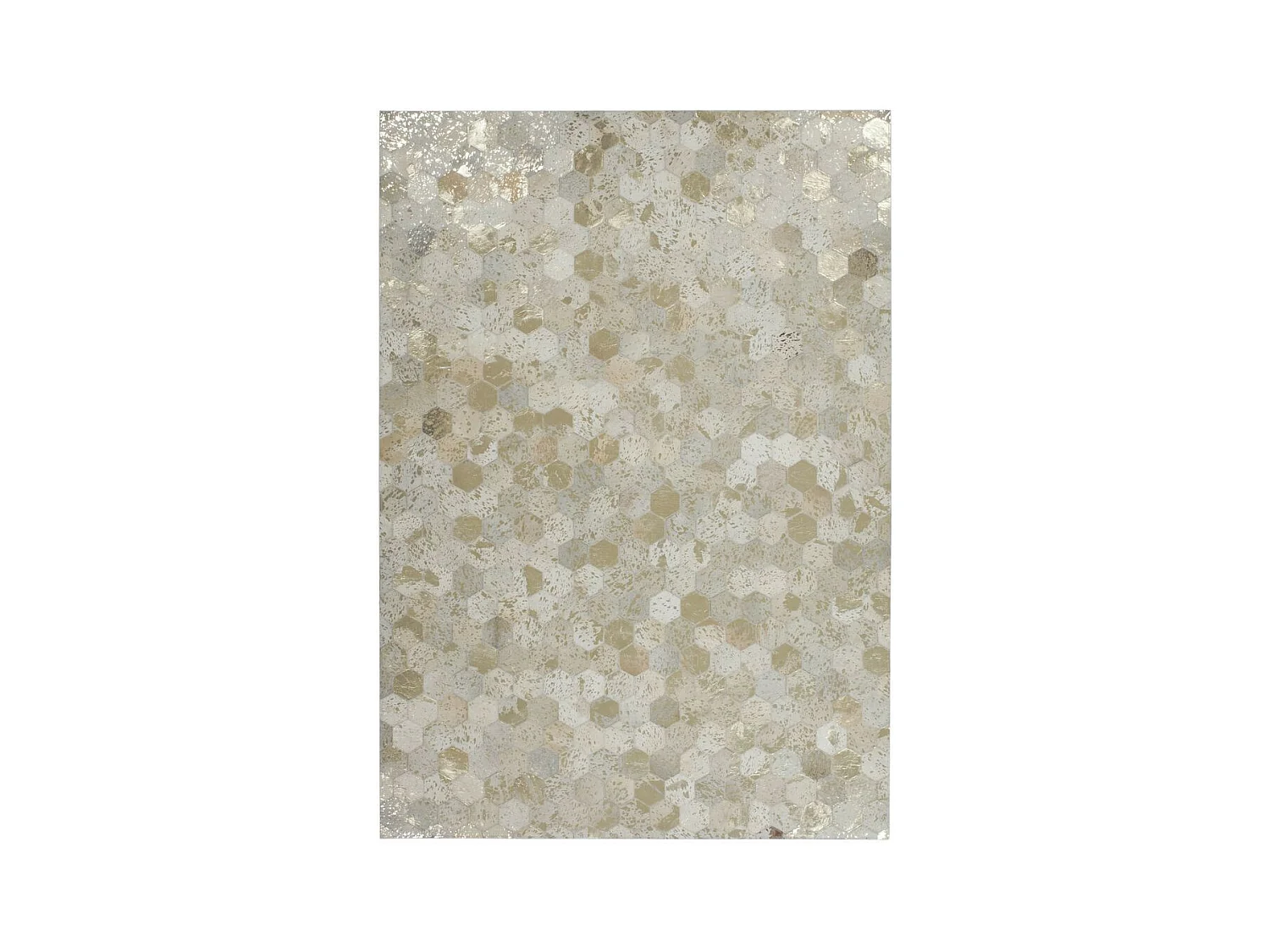 Tapis Tissé Effet Métallique "Spark" Ivoire & Or 120 x 170 cm