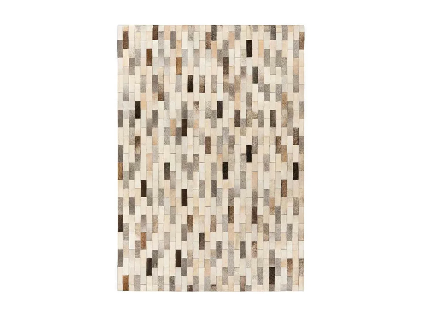 Tapis Imprimé Fait Main en Cuir "Ravi" Gris 80 x 150 cm