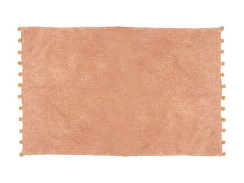 Tapis Déco Enfant "24 Pompons" 100x150cm Rose