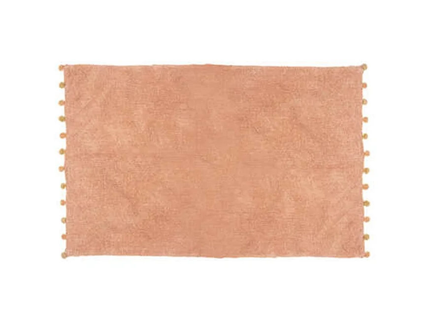 Tapis Déco Enfant "24 Pompons" 100x150cm Rose