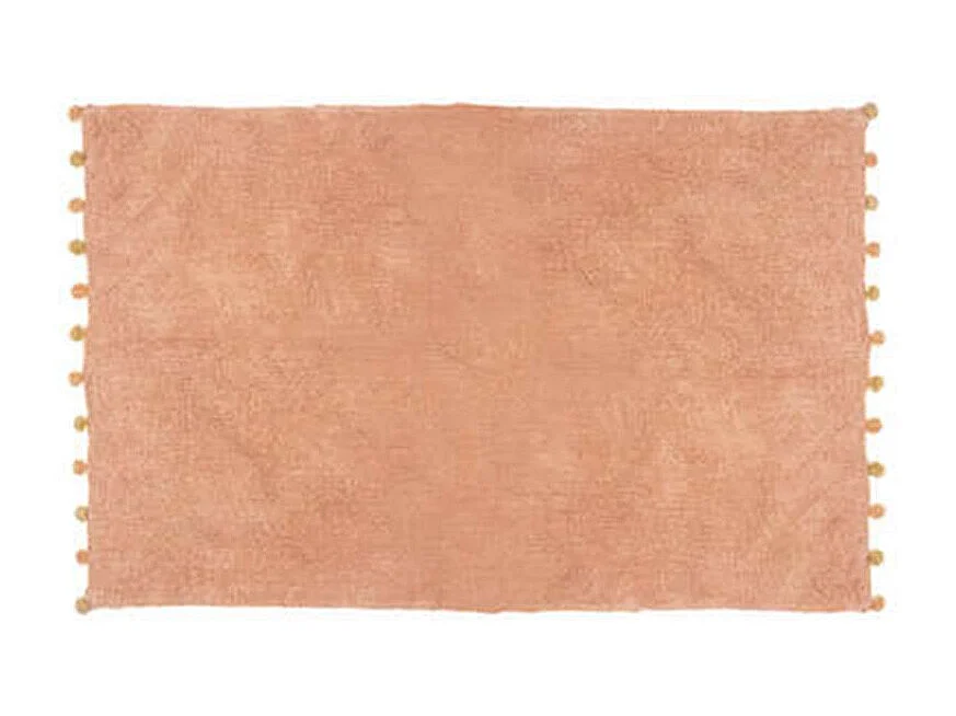 Tapis Déco Enfant "24 Pompons" 100x150cm Rose