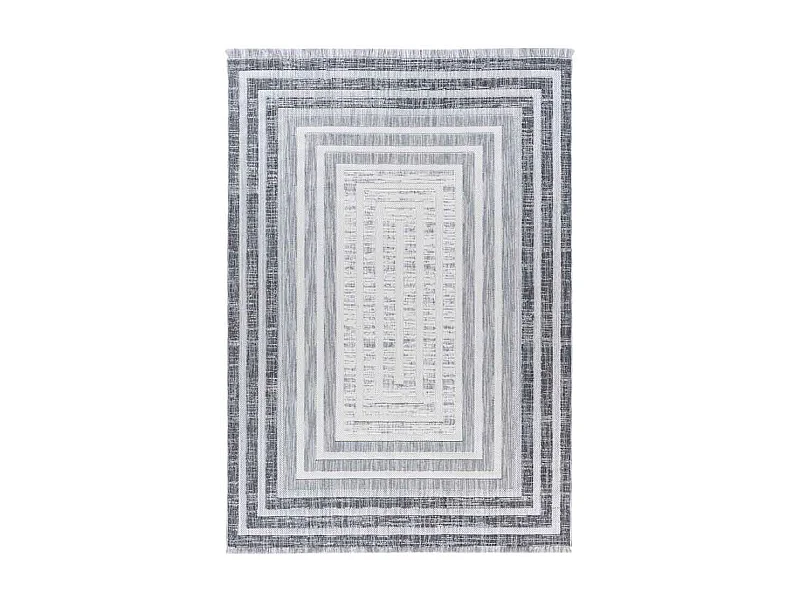 Tapis Tissé Géométrique "Sarai" Gris 120 x 170 cm