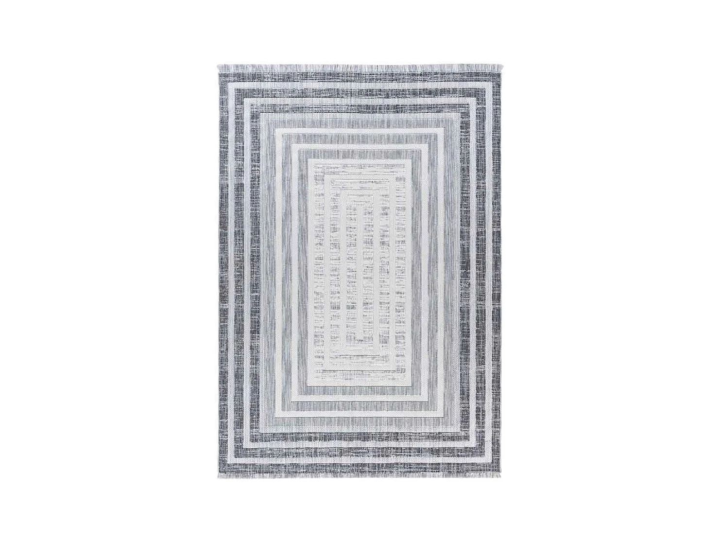 Tapis Tissé Géométrique "Sarai" Gris 120 x 170 cm
