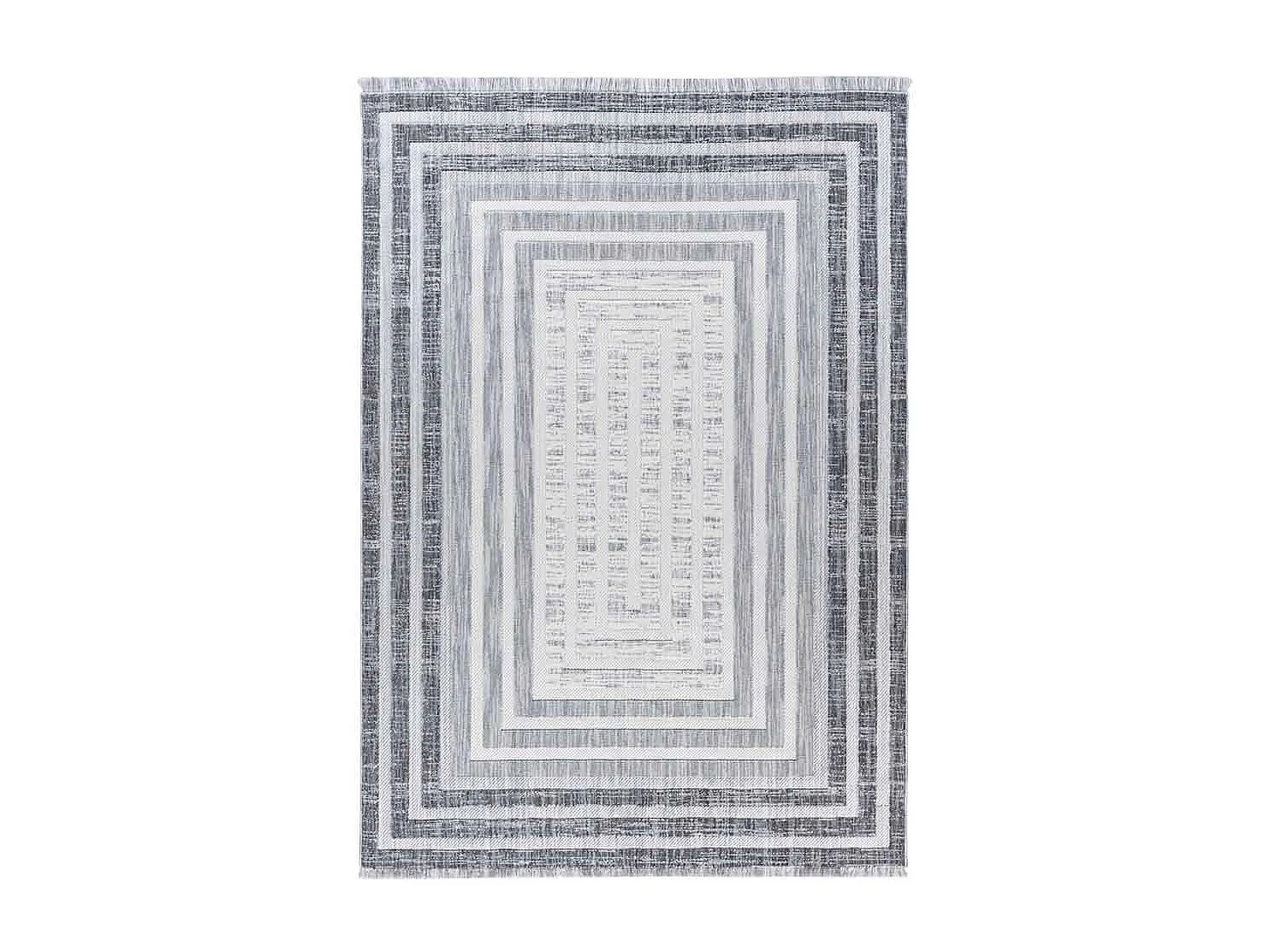Tapis Tissé Géométrique "Sarai" Gris 120 x 170 cm