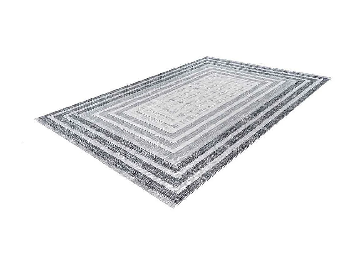 Tapis Tissé Géométrique "Sarai" Gris 120 x 170 cm