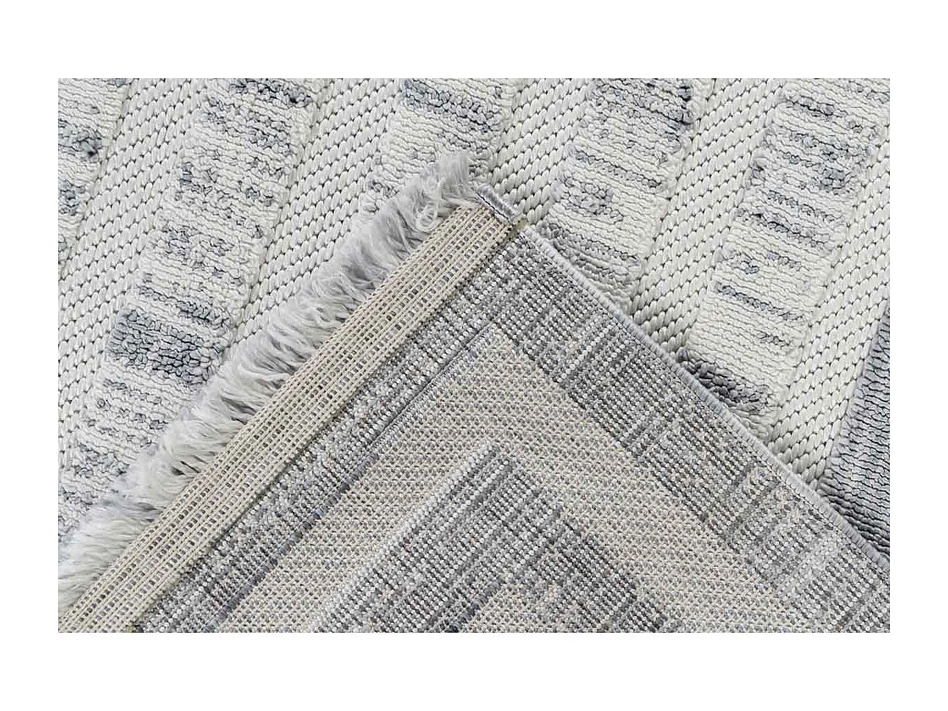 Tapis Tissé Géométrique "Sarai" Gris 120 x 170 cm