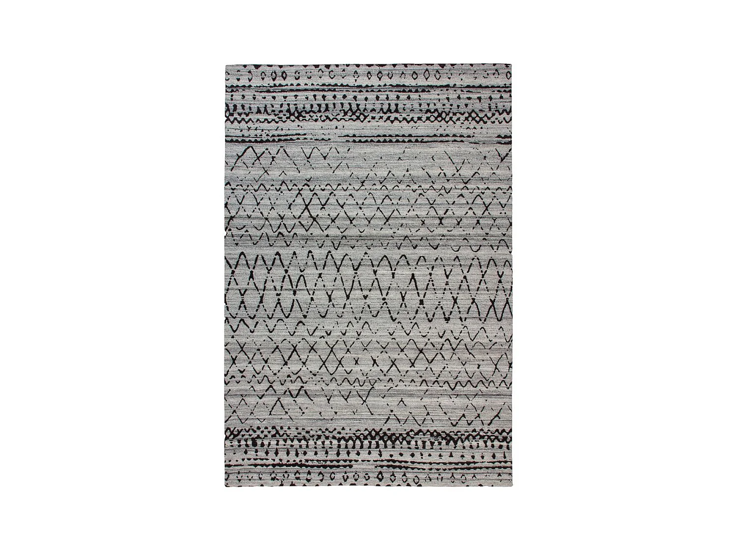 Tapis Imprimé Ethnique "Phoenix" Naturel & Gris 120 x 170 cm