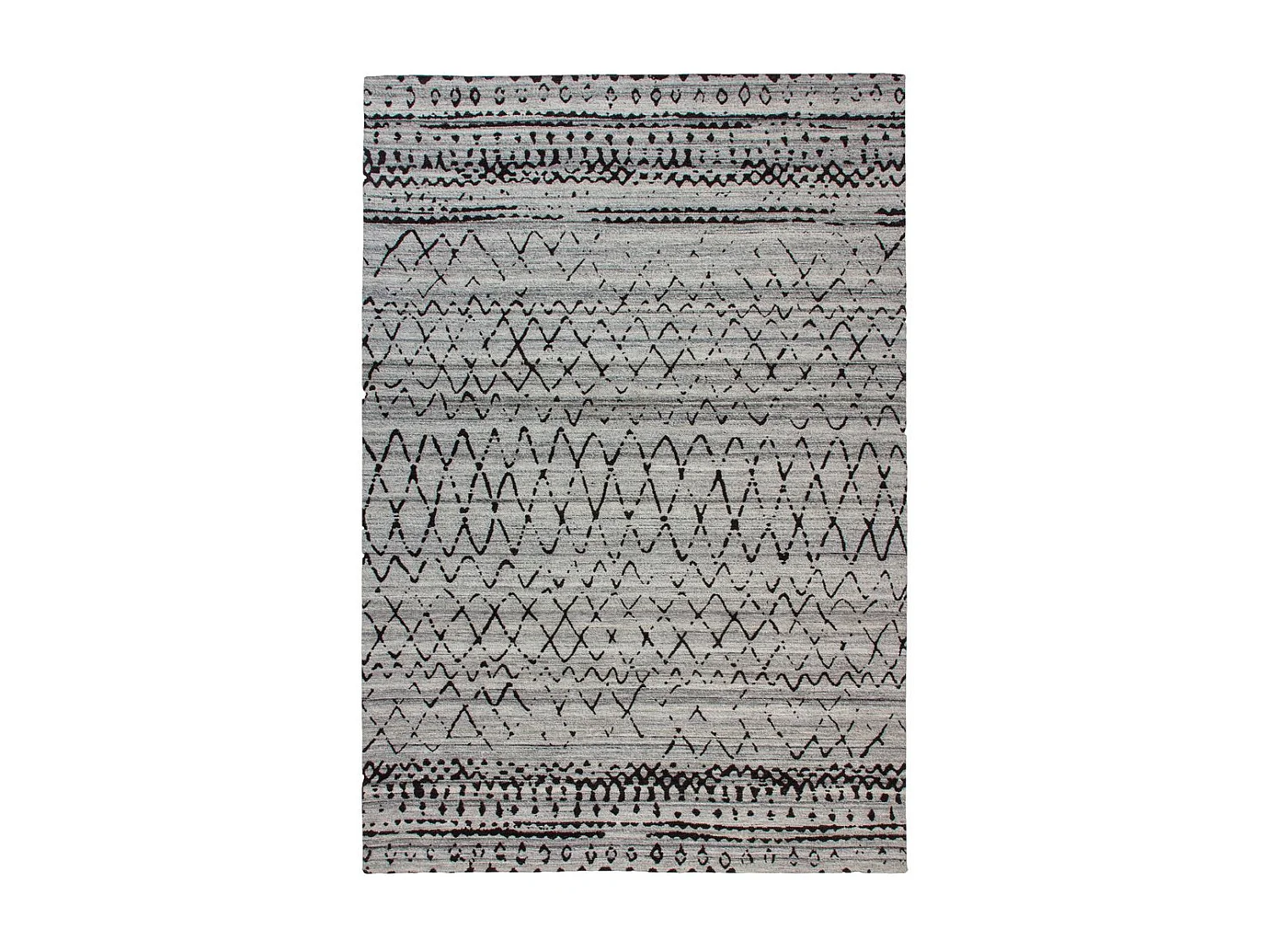 Tapis Imprimé Ethnique "Phoenix" Naturel & Gris 120 x 170 cm