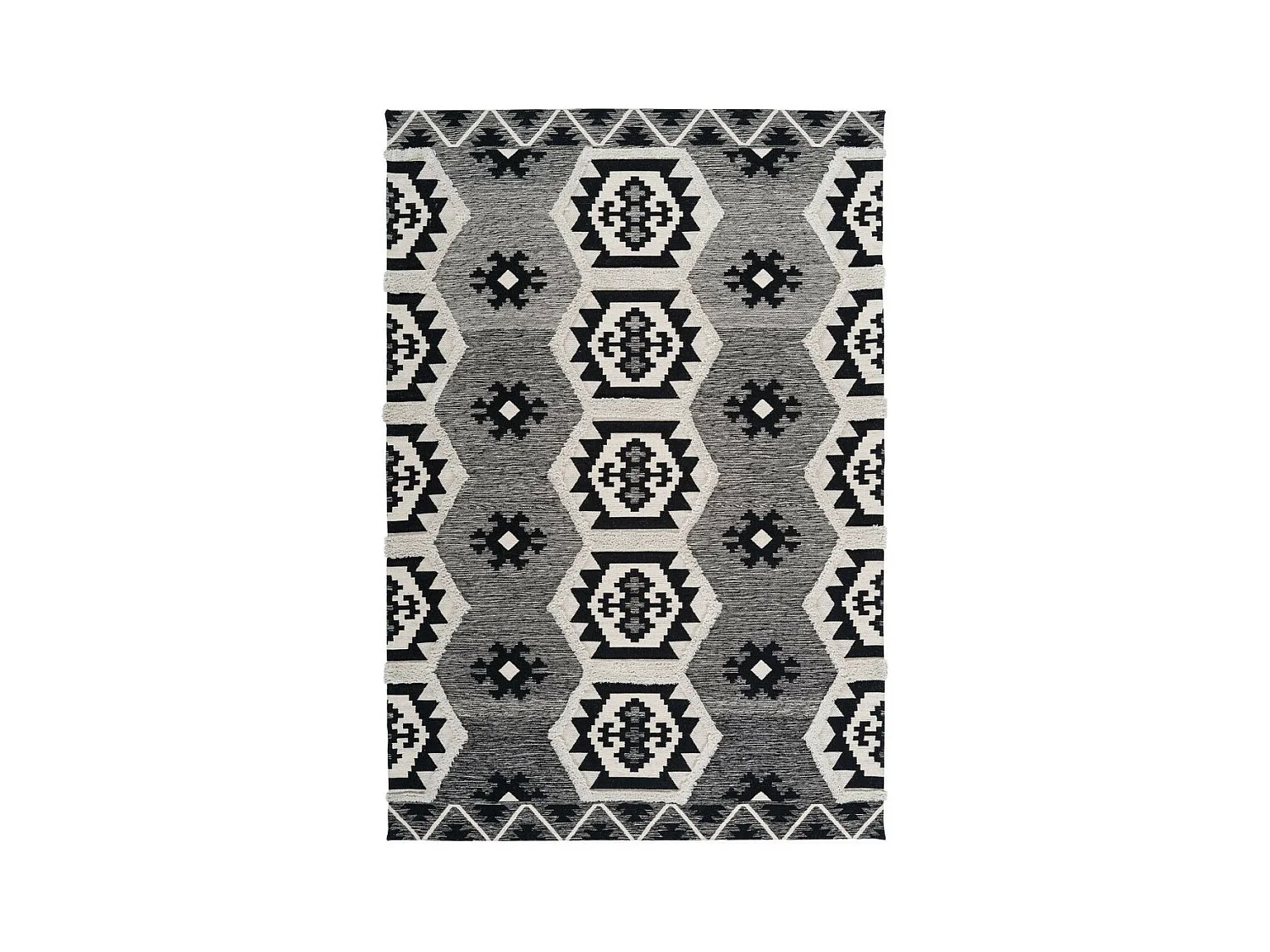 Tapis Coupe 3D à Poils Courts "Ethnie" Gris 120 x 170 cm