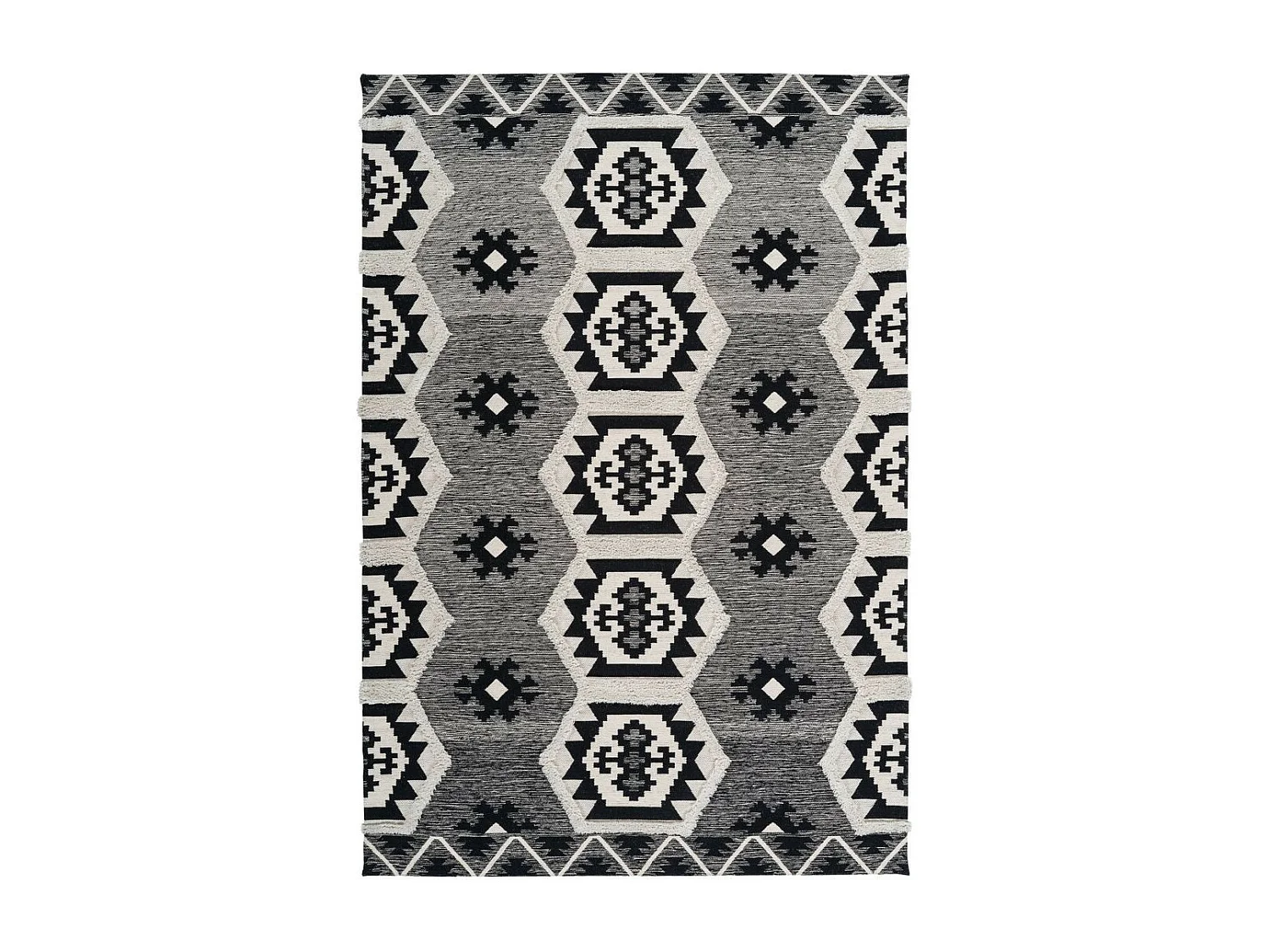 Tapis Coupe 3D à Poils Courts "Ethnie" Gris 120 x 170 cm