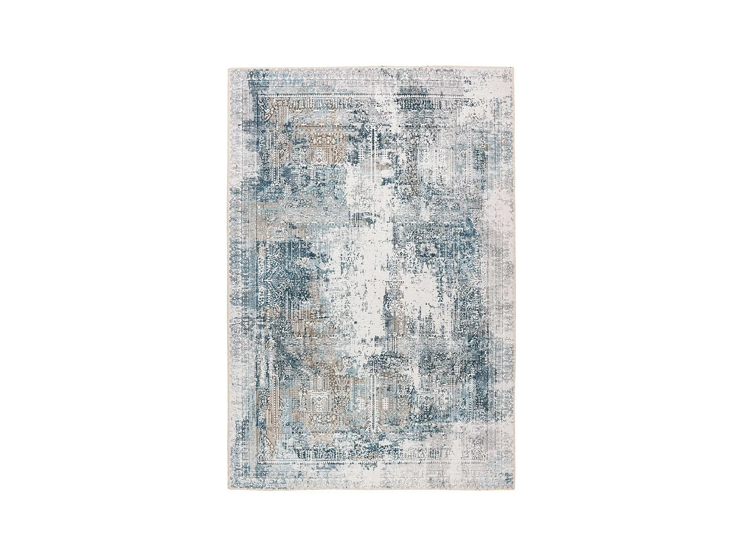 Tapis Tissé Vintage à Motifs "Faye" Multicolore 75 x 150 cm