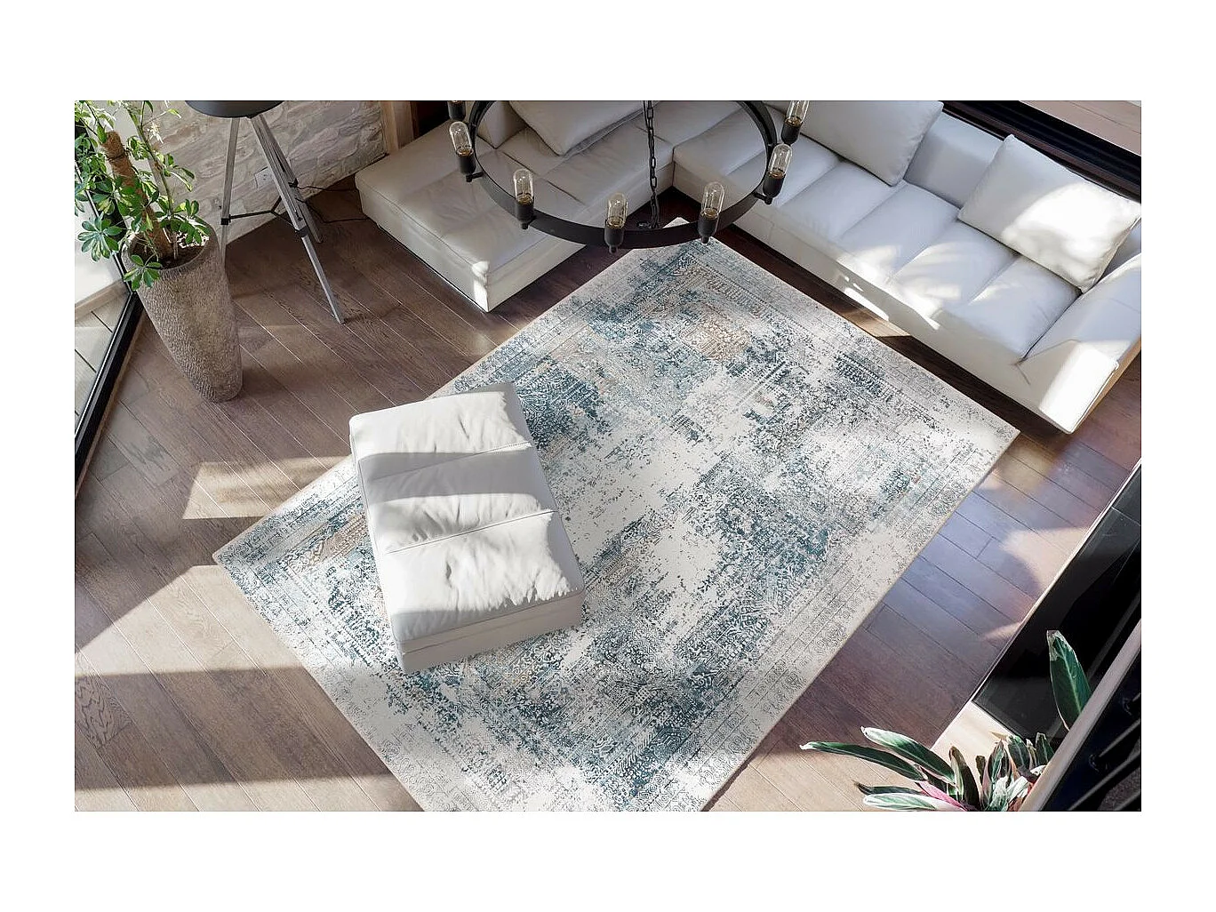 Tapis Tissé Vintage à Motifs "Faye" Multicolore 75 x 150 cm