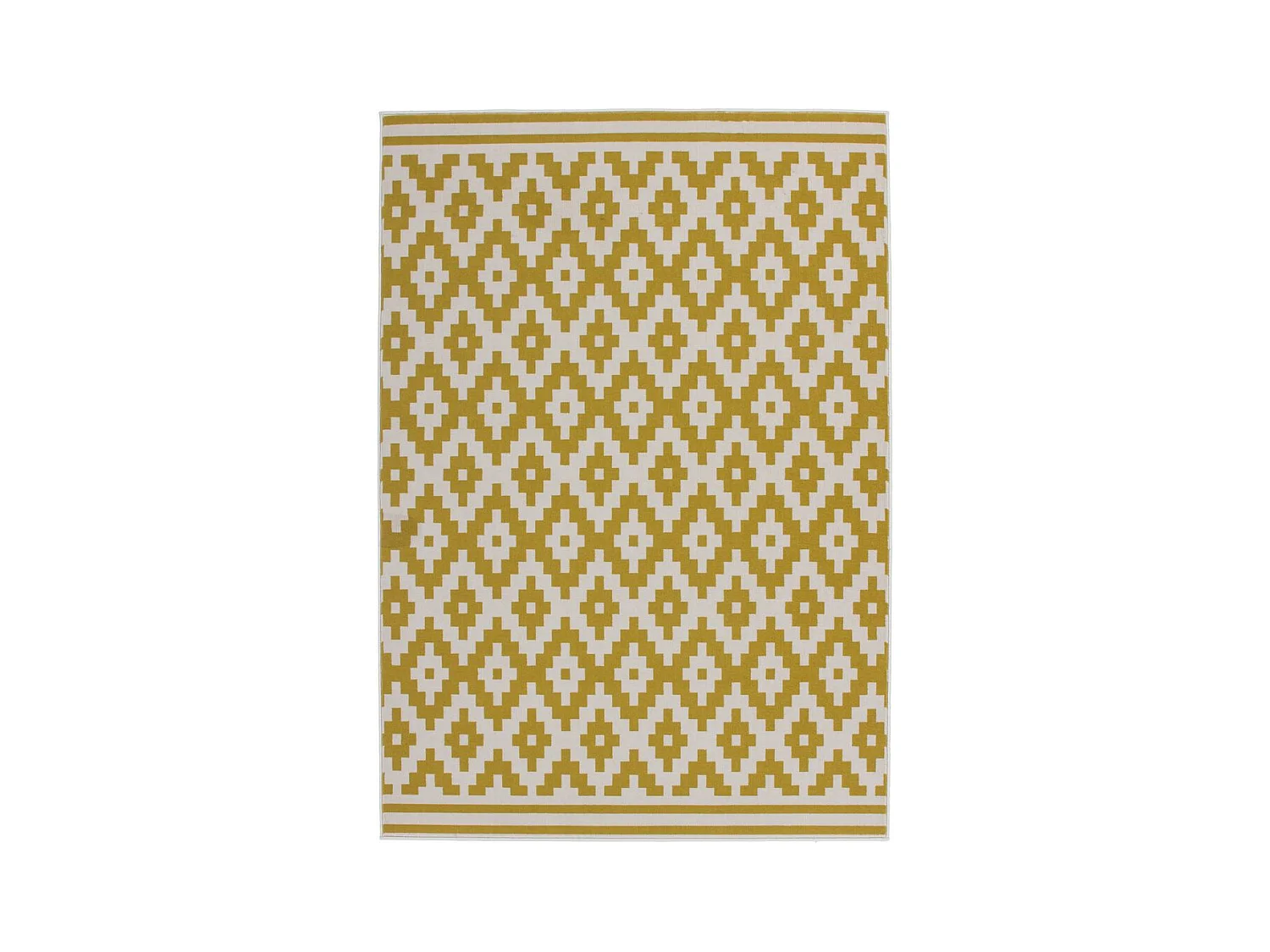 Tapis Géométrique à Poils Courts "Now III" Or 80 x 150 cm