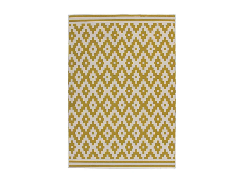 Tapis Géométrique à Poils Courts "Now III" Or 80 x 150 cm