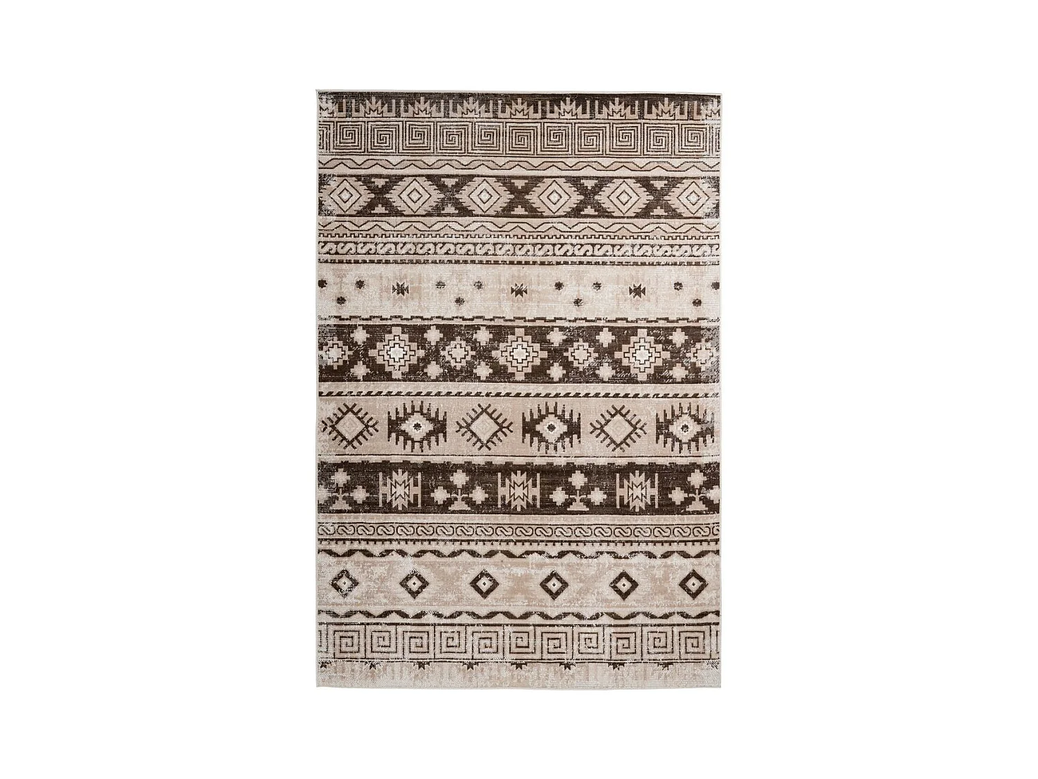 Tapis Ethnique à Poils Courts "Ariya" Taupe 80 x 150 cm