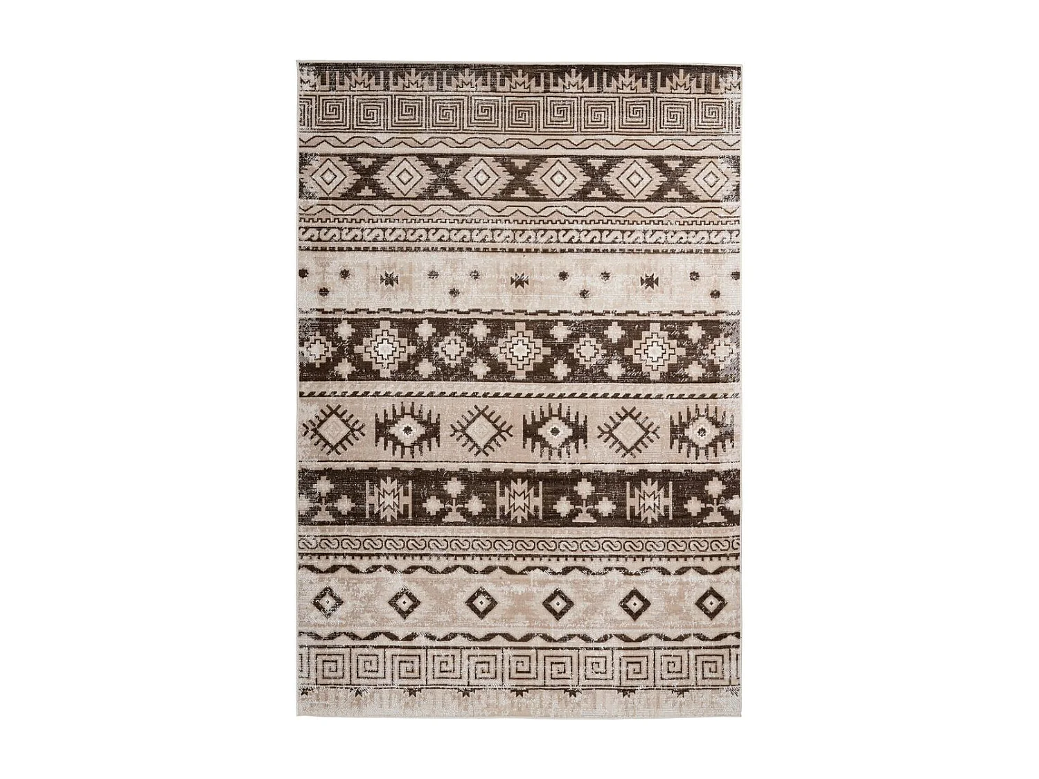 Tapis Ethnique à Poils Courts "Ariya" Taupe 80 x 150 cm