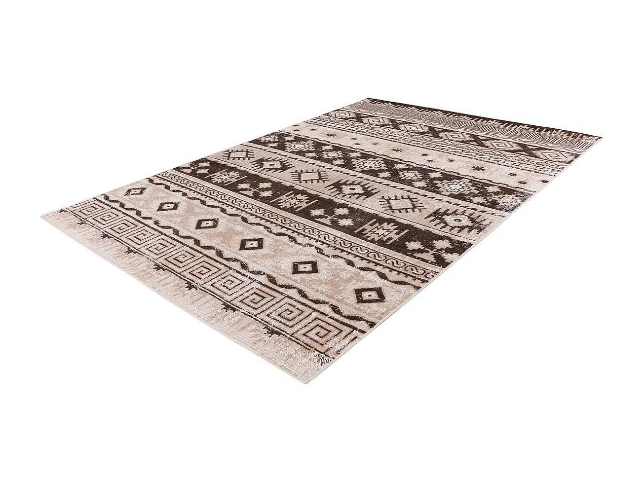 Tapis Ethnique à Poils Courts "Ariya" Taupe 80 x 150 cm