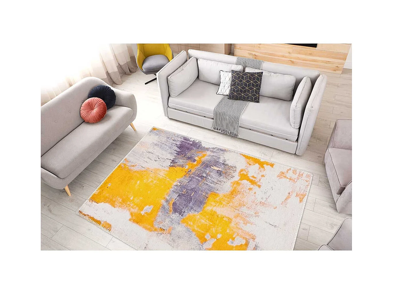 Tapis Tissé à Poils Plats "Picassa VI" Multicolore 200 x 290 cm