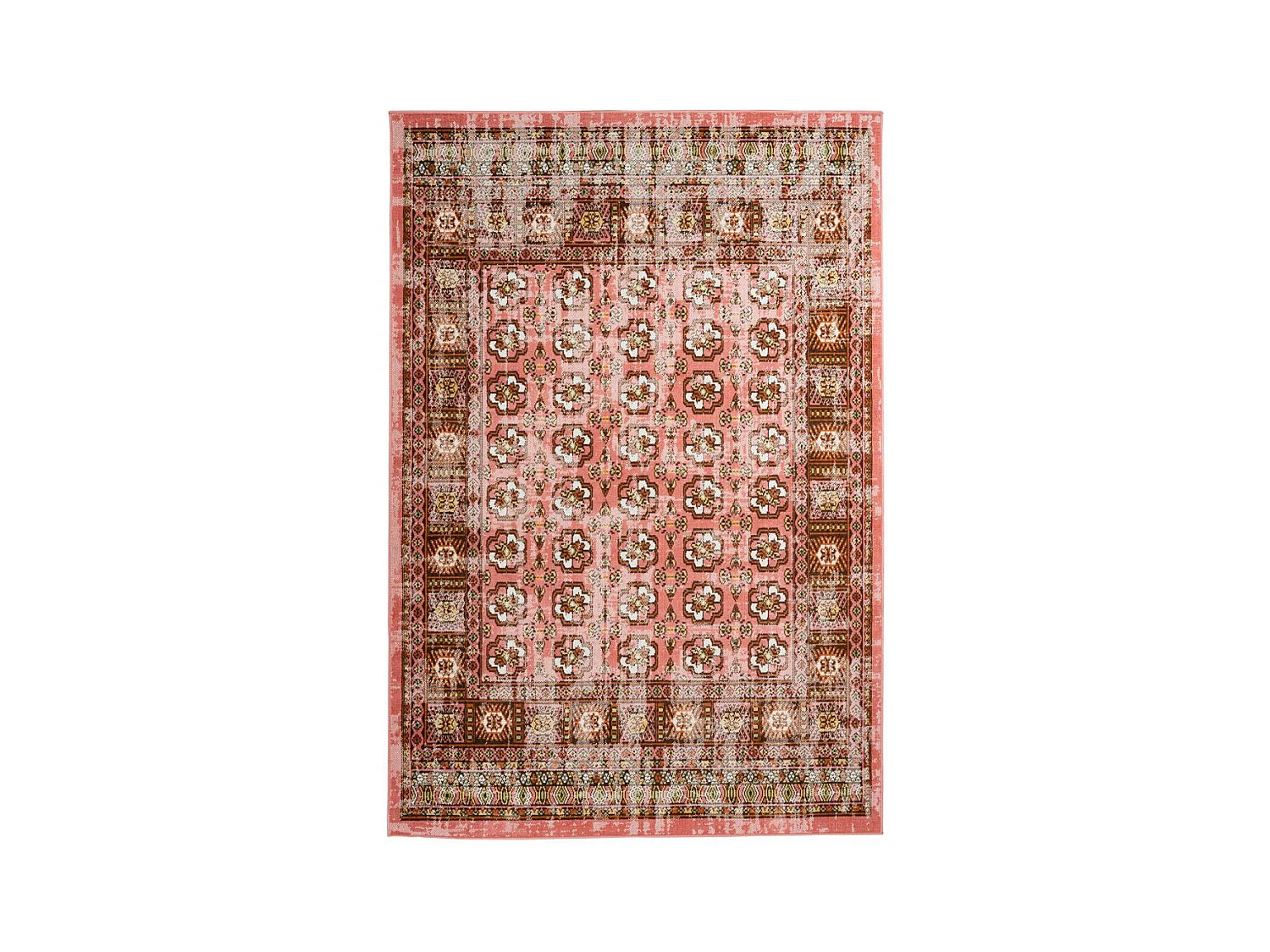 Tapis Antique Floral à Poils Courts "Ariya" Rouge 120 x 170 cm