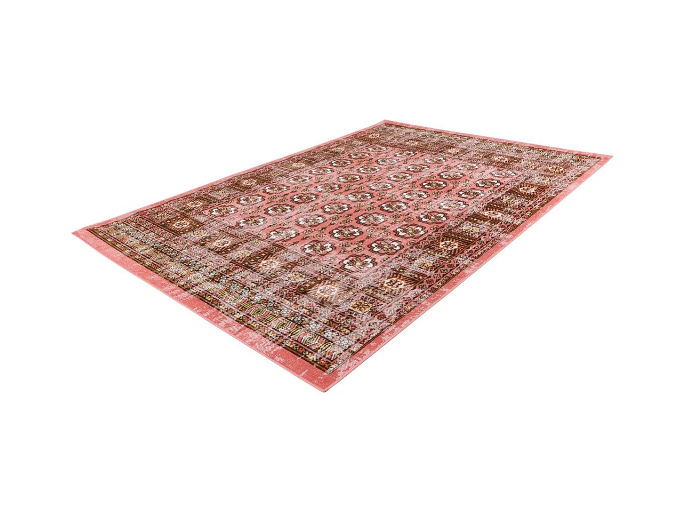 Tapis Antique Floral à Poils Courts "Ariya" Rouge 120 x 170 cm