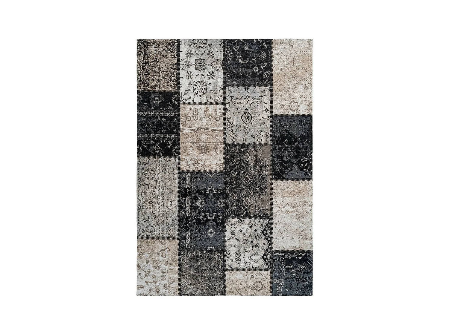 Tapis Vintage à Poils Courts "Cambodia" Argent 120 x 170 cm